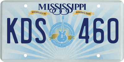 MS license plate KDS460