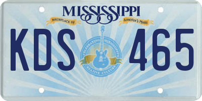 MS license plate KDS465