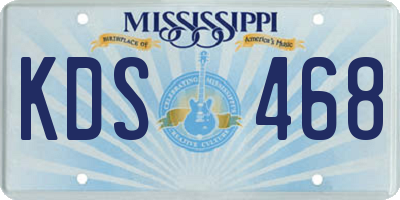 MS license plate KDS468