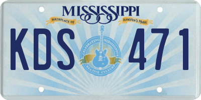 MS license plate KDS471