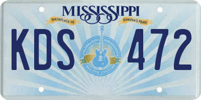 MS license plate KDS472