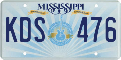 MS license plate KDS476