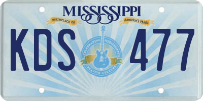 MS license plate KDS477