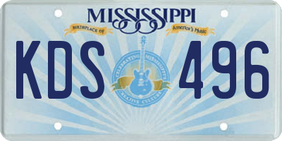 MS license plate KDS496