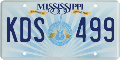 MS license plate KDS499