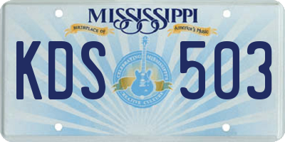 MS license plate KDS503