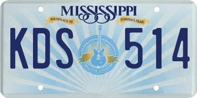 MS license plate KDS514