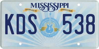 MS license plate KDS538