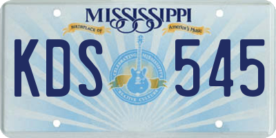 MS license plate KDS545