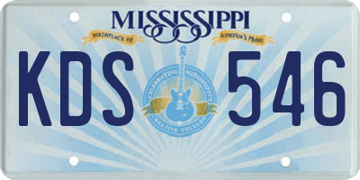 MS license plate KDS546