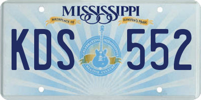 MS license plate KDS552
