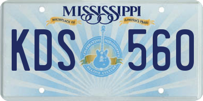 MS license plate KDS560