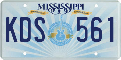 MS license plate KDS561