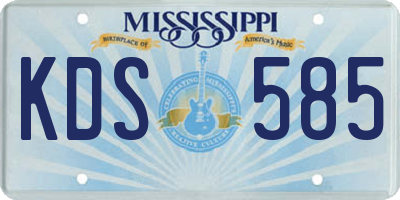 MS license plate KDS585