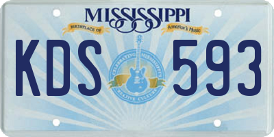 MS license plate KDS593