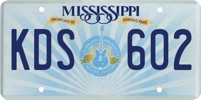 MS license plate KDS602