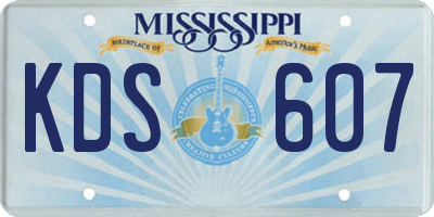 MS license plate KDS607