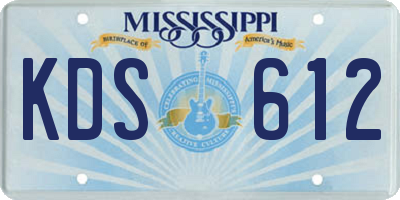 MS license plate KDS612