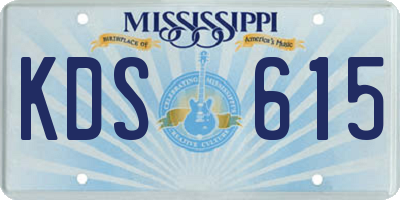 MS license plate KDS615