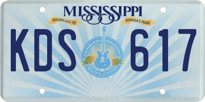 MS license plate KDS617