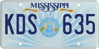 MS license plate KDS635