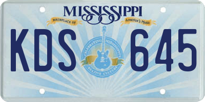 MS license plate KDS645