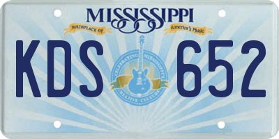 MS license plate KDS652