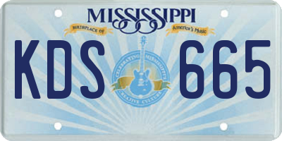 MS license plate KDS665