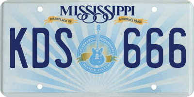 MS license plate KDS666