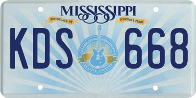 MS license plate KDS668