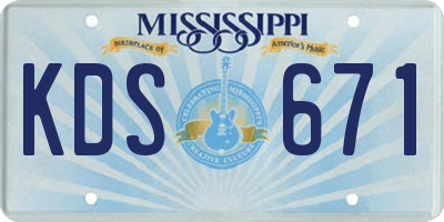 MS license plate KDS671
