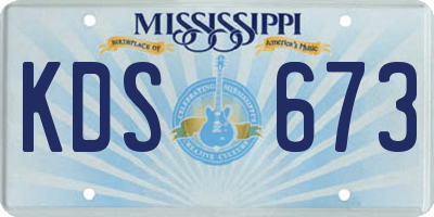 MS license plate KDS673