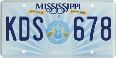 MS license plate KDS678