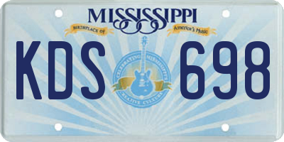MS license plate KDS698