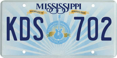 MS license plate KDS702