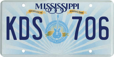 MS license plate KDS706