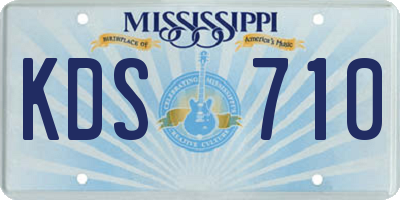 MS license plate KDS710