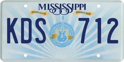 MS license plate KDS712