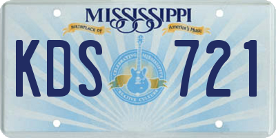 MS license plate KDS721