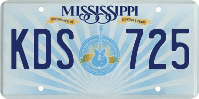 MS license plate KDS725