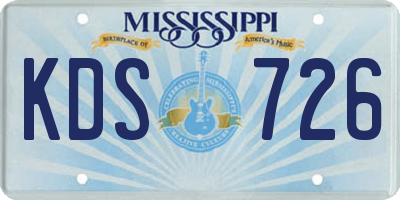 MS license plate KDS726