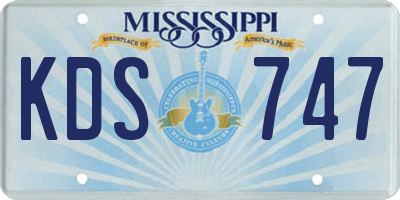 MS license plate KDS747