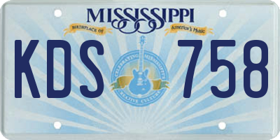 MS license plate KDS758