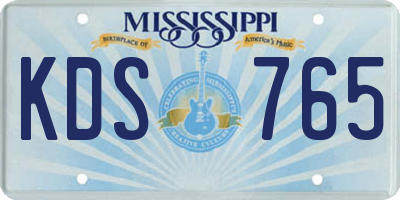 MS license plate KDS765