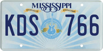 MS license plate KDS766