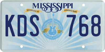 MS license plate KDS768