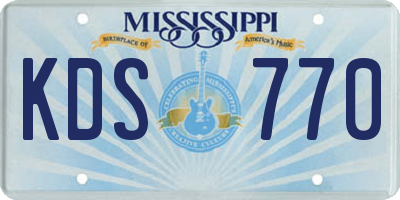 MS license plate KDS770