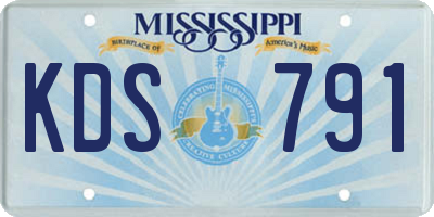 MS license plate KDS791