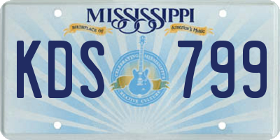 MS license plate KDS799