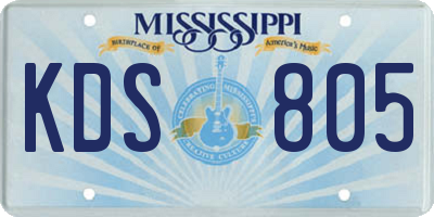 MS license plate KDS805